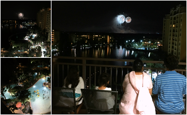 Disney firework to view from balcony at wyndham bonnet creek resort