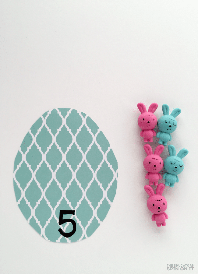Easter Math Game for Preschoolers - The Educators' Spin On It Easter Bunny Math Game for Preschoolers