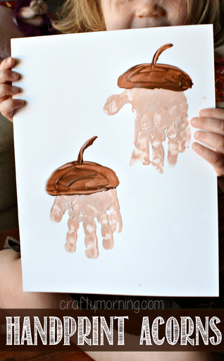 handprint-acorn-craft-for-kids- - The Educators' Spin On It Handprint Acorn Craft for Kids