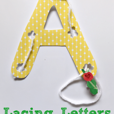 Lacing Letters Inspired by The Very Hungry Caterpillar