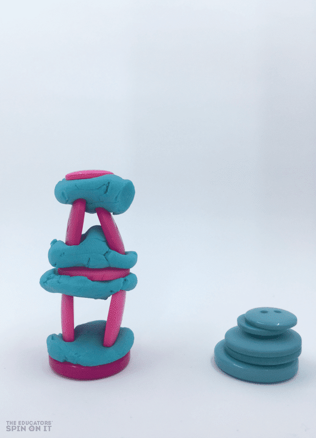 Stacking Buttons into Towers with Kids Using Playdough - The Educators' Spin On It Stacking Buttons into Towers with Kids Using Playdough for a Button STEM Activity Challenge