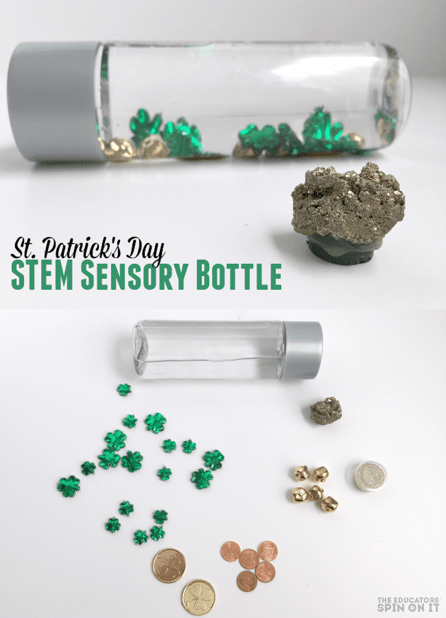 STEM St. Patrick's Day Sensory Bottle Activity for Kids - The Educators' Spin On It STEM St. Patrick's Day Sensory Bottle Activity for Kids