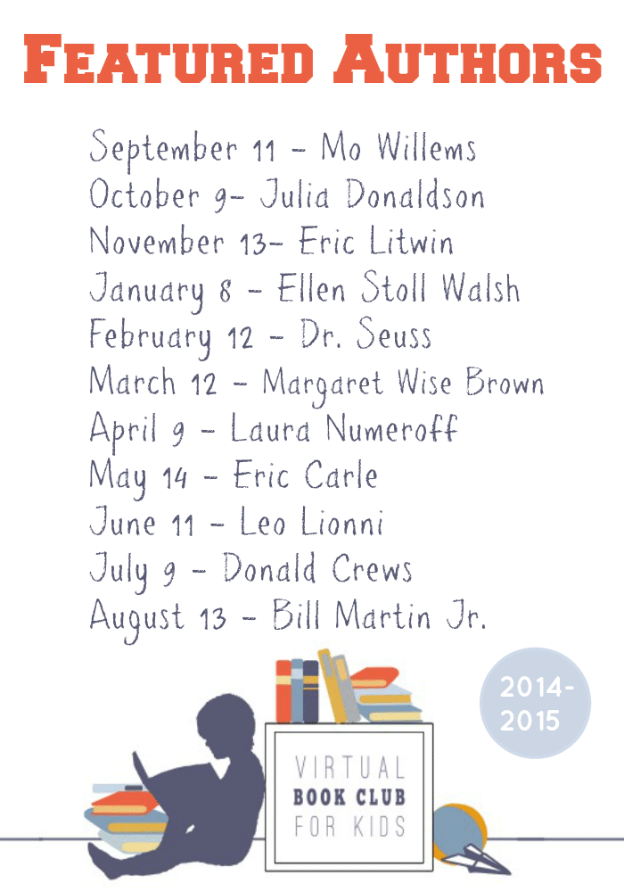 Virtual Book Club for Kids selected Authors and Books for 2014-2015 featured at The Educators' Spin On It