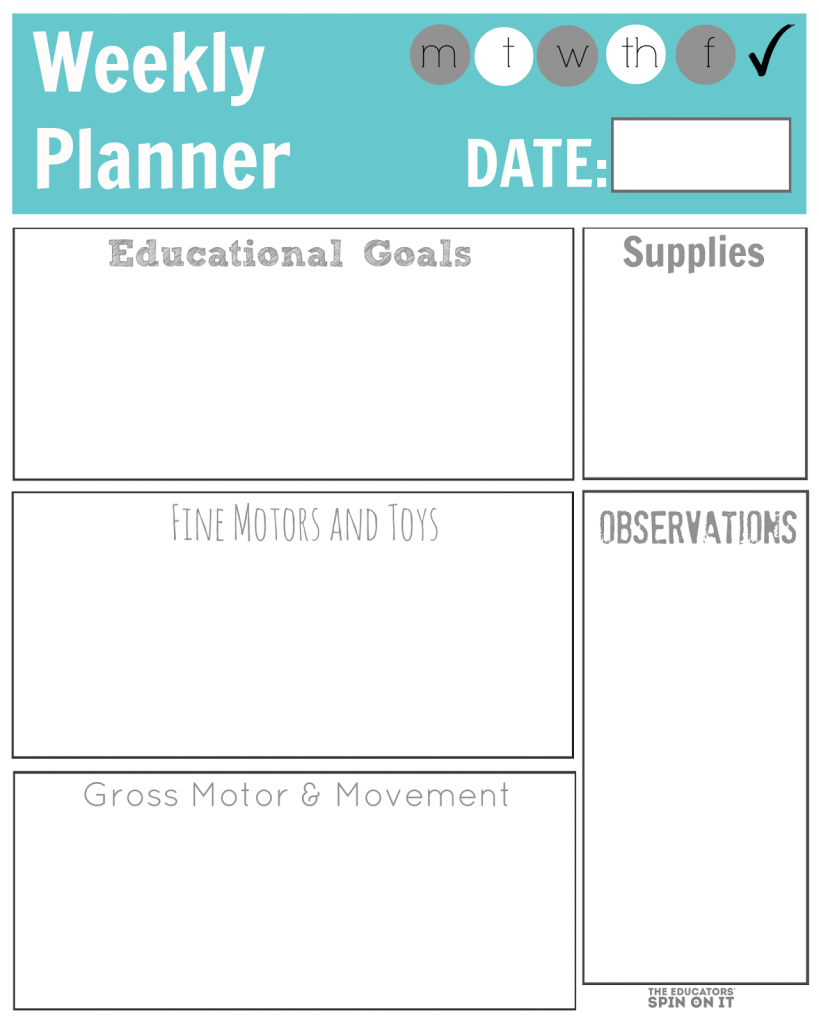 Weekly Planner from The Educators' Spin On It - The Educators' Spin On It Weekly Planner from The Educators' Spin On It
